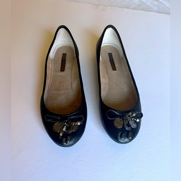 BCBGeneration Black Bow and Charm Embellished Ballet Flat shoe woman’s s… - Picture 1 of 11